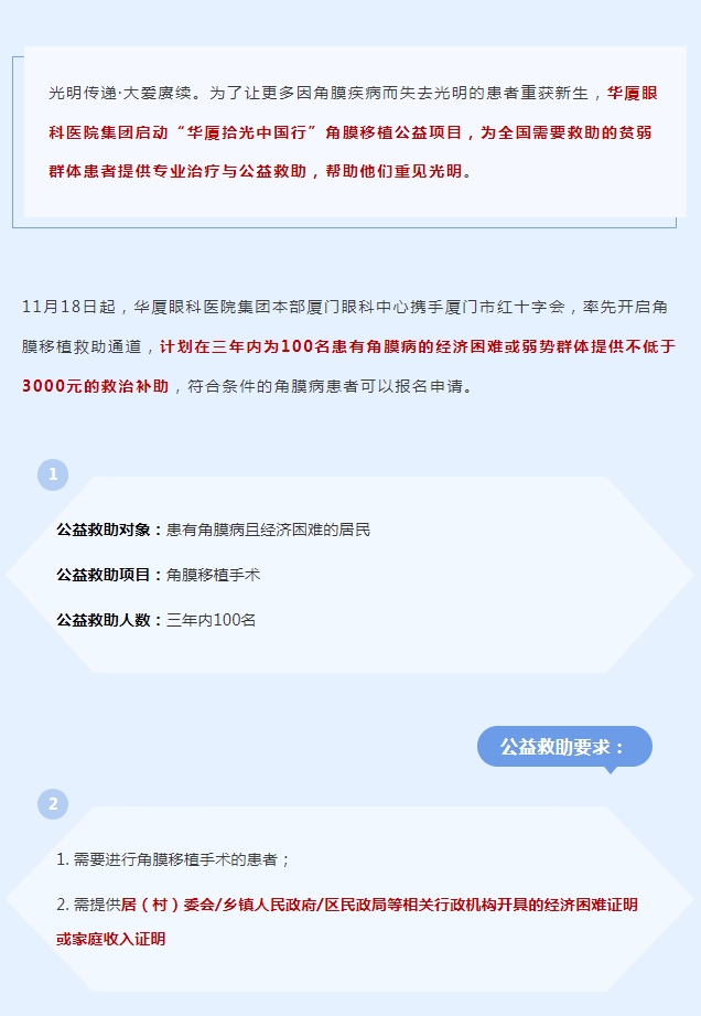 光明传递·大爱赓续 | 以诚为本赢在诚信9001拾光中国行角膜移植公益救助项目厦门站启动